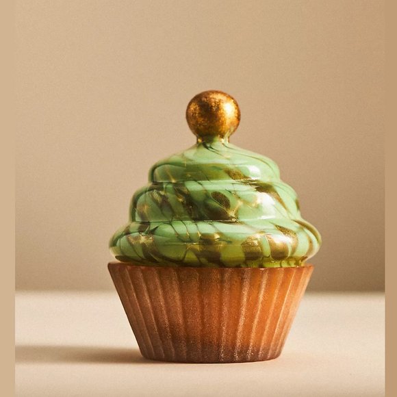 NEW Cupcake Gourmand Ginger Cookie Glass Candle - Anthropologie - Picture 2 of 5